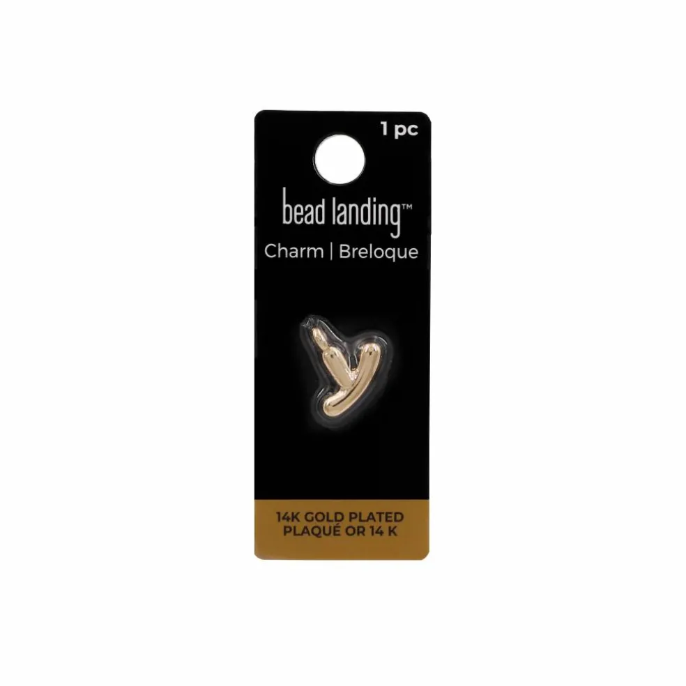 14K Gold Plated Metal Bubble Letter Charm by Bead Landing™