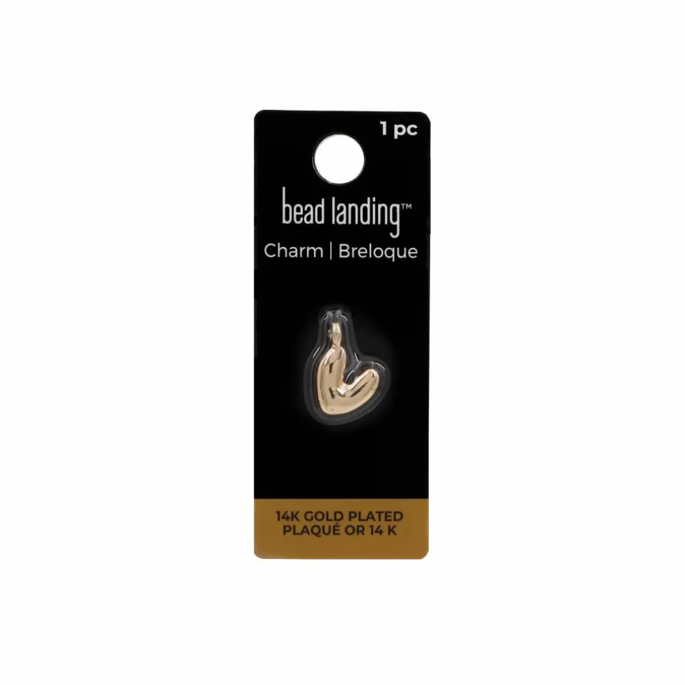 14K Gold Plated Metal Bubble Letter Charm by Bead Landing™
