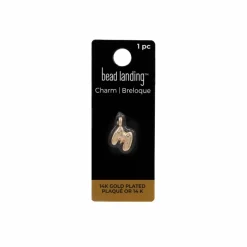 14K Gold Plated Metal Bubble Letter Charm by Bead Landing™