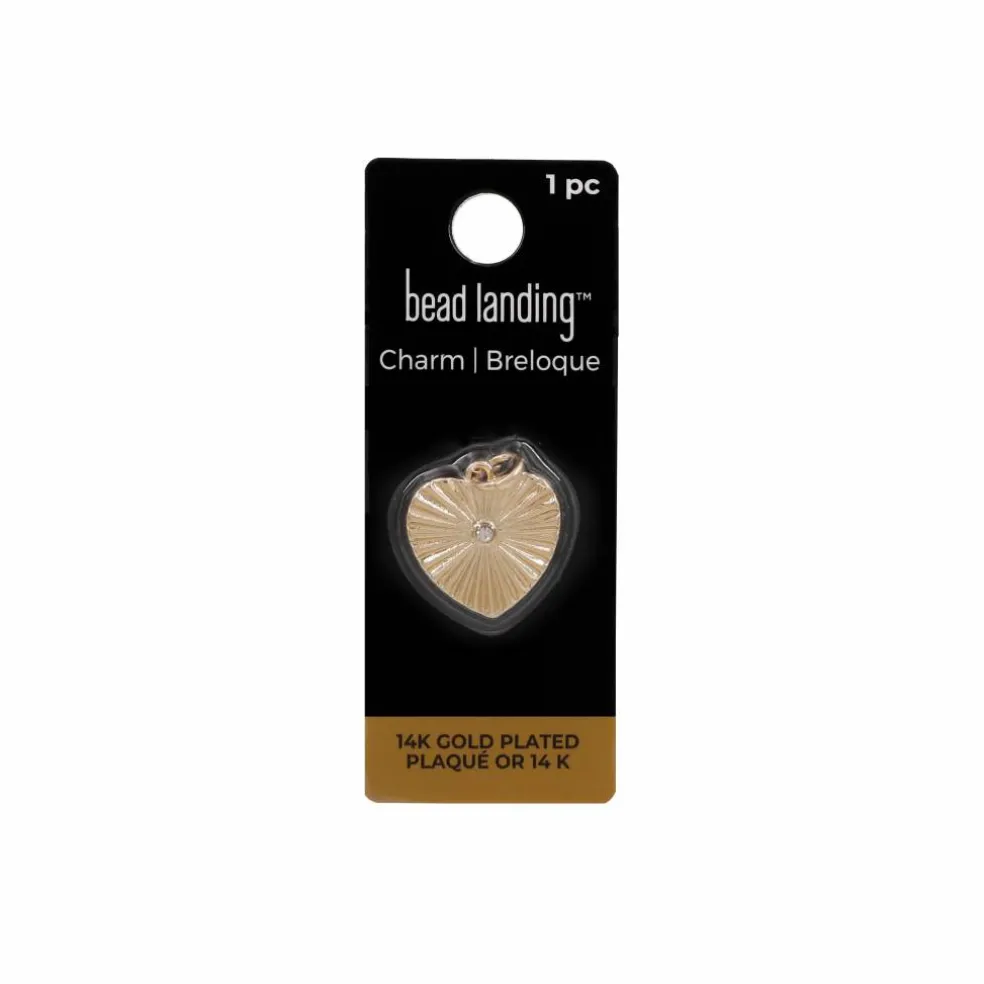 14K Gold Plated Starburst Heart Charm by Bead Landing™