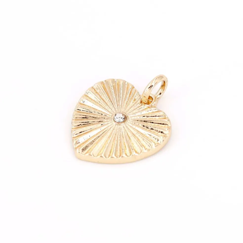 14K Gold Plated Starburst Heart Charm by Bead Landing™