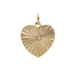 14K Gold Plated Starburst Heart Charm by Bead Landing™
