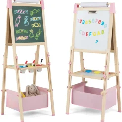 Kids 3-in-1 Adjustable Double-Sided Easel for Drawing and Painting