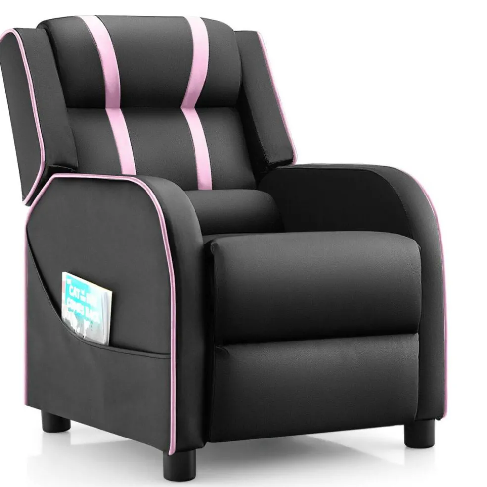 Kids Recliner Chair with Side Pockets and Footrest