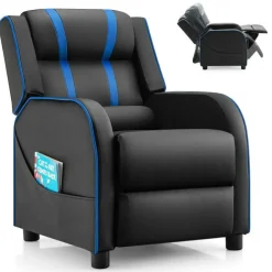 Kids Recliner Chair with Side Pockets and Footrest