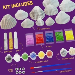 Kids Sea Shell Painting Kit – Arts & Crafts Activity Set, Creative Gift for Boys & Girls Ages 6–12, Fun DIY Craft for Christmas or Birthday
