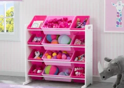 Kids Storage Organizer With 12 Plastic Bins