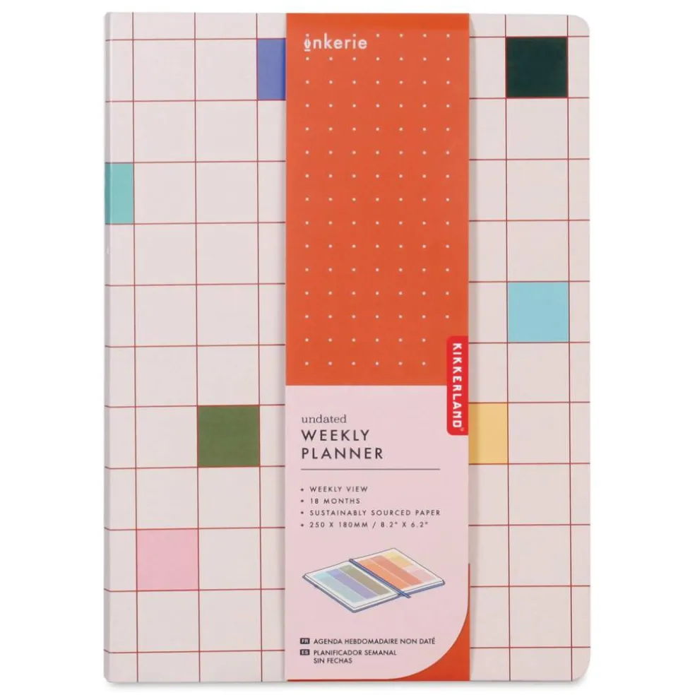 Kikkerland Inkerie Undated Weekly Planner - 6-1/4" x 8-1/4"