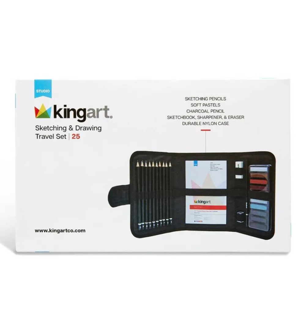 KINGART® Sketching & Drawing Travel Set, 25 pc
