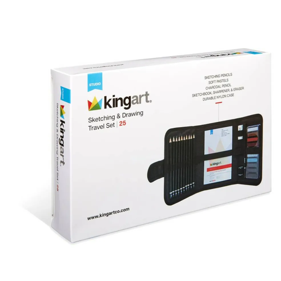 KINGART® Sketching & Drawing Travel Set, 25 pc