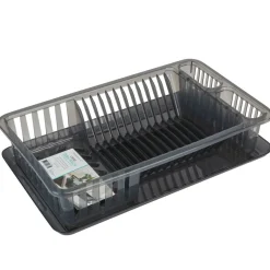 Kitchen Details Smoke Gray Large Dish Rack with Tray