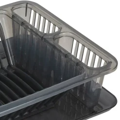 Kitchen Details Smoke Gray Large Dish Rack with Tray