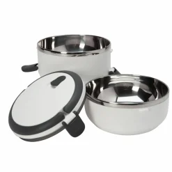 Kitchen Details 2-Tier White Insulated Stainless Steel Lunch Box