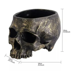 Kitcheniva Bronze Halloween Candy Dish Deep Skull Head