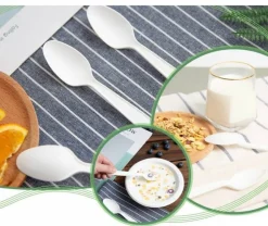 Kitcheniva Disposable White Plastic Spoons For Party