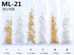 Kitcheniva 3D Ocean Rivets Gold Rhinestones Nail Art Decoration
