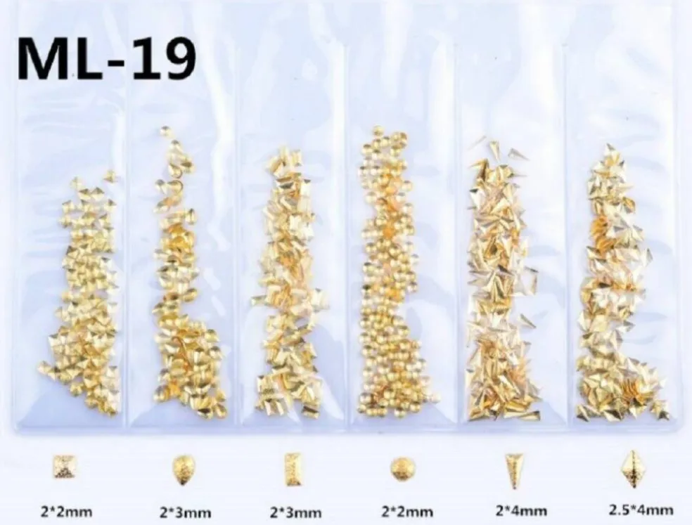 Kitcheniva 3D Ocean Rivets Gold Rhinestones Nail Art Decoration