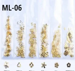 Kitcheniva 3D Ocean Rivets Gold Rhinestones Nail Art Decoration