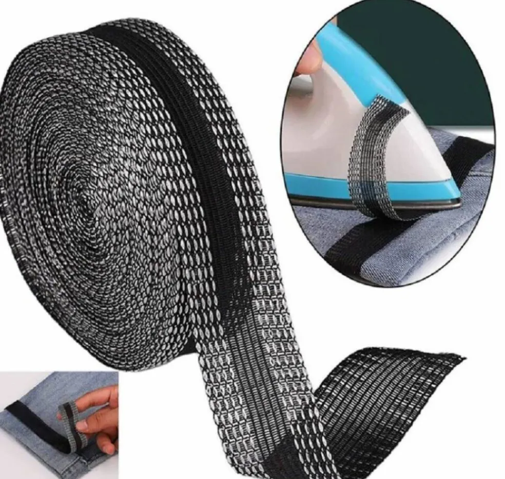 Kitcheniva Fabric Hemming Tape With Self-Adhesive Iron-On Application 10M