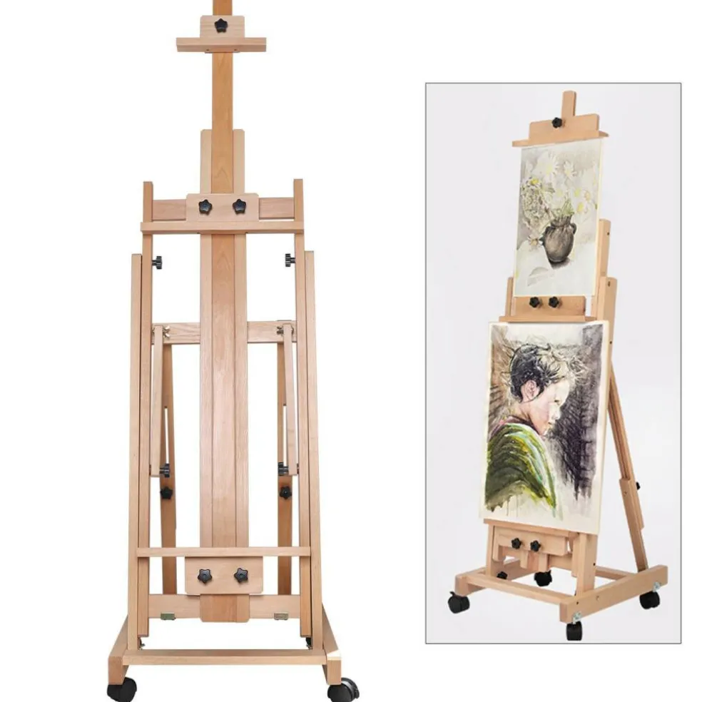 Kitcheniva Heavy-Duty Large Artist Wood H-Frame Easel Stand