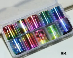 Kitcheniva Holographic Nail Foils DIY Sticker Set of 10