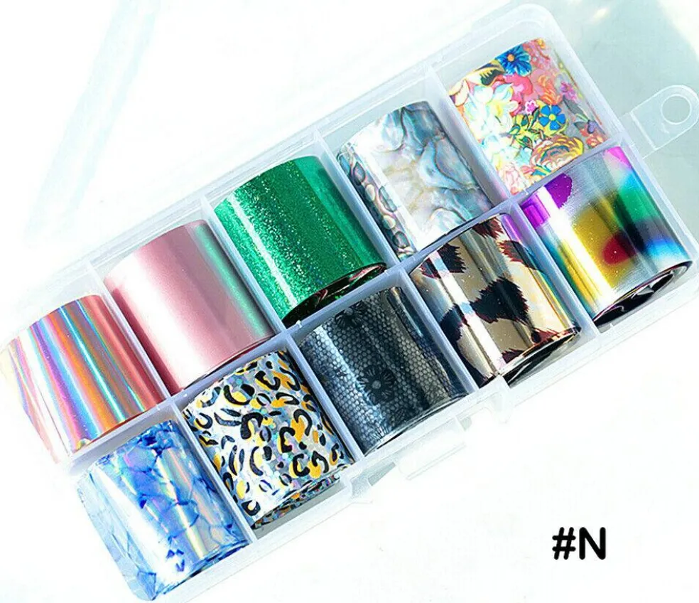Kitcheniva Holographic Nail Foils DIY Sticker Set of 10