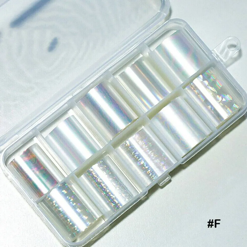 Kitcheniva Holographic Nail Foils DIY Sticker Set of 10