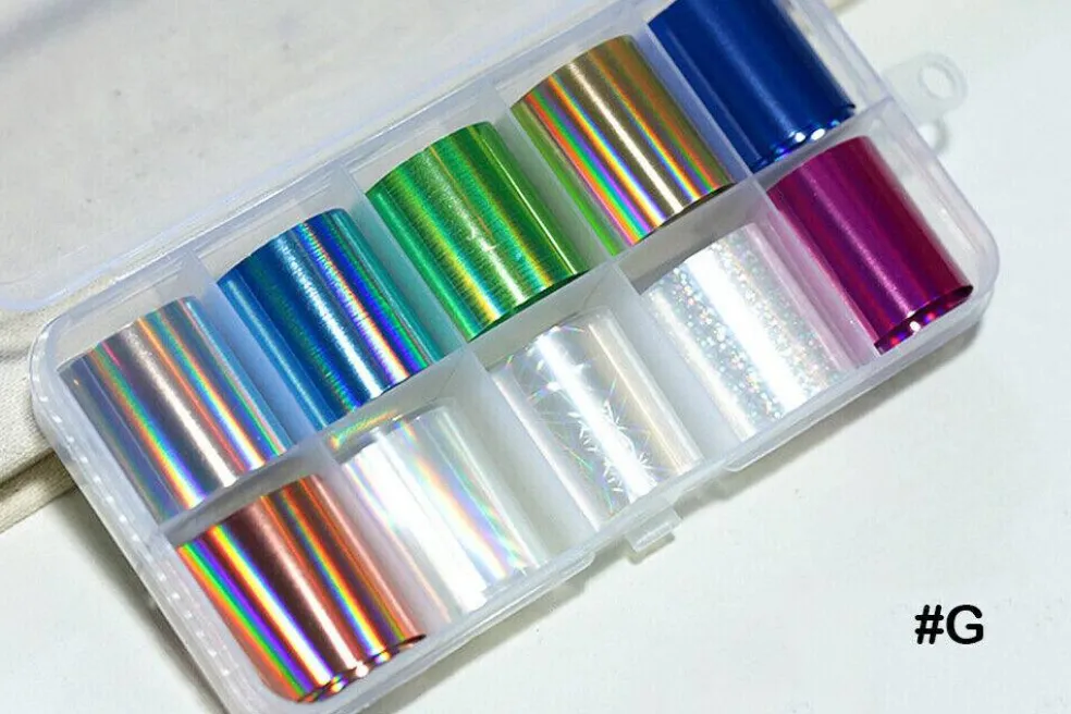 Kitcheniva Holographic Nail Foils DIY Sticker Set of 10