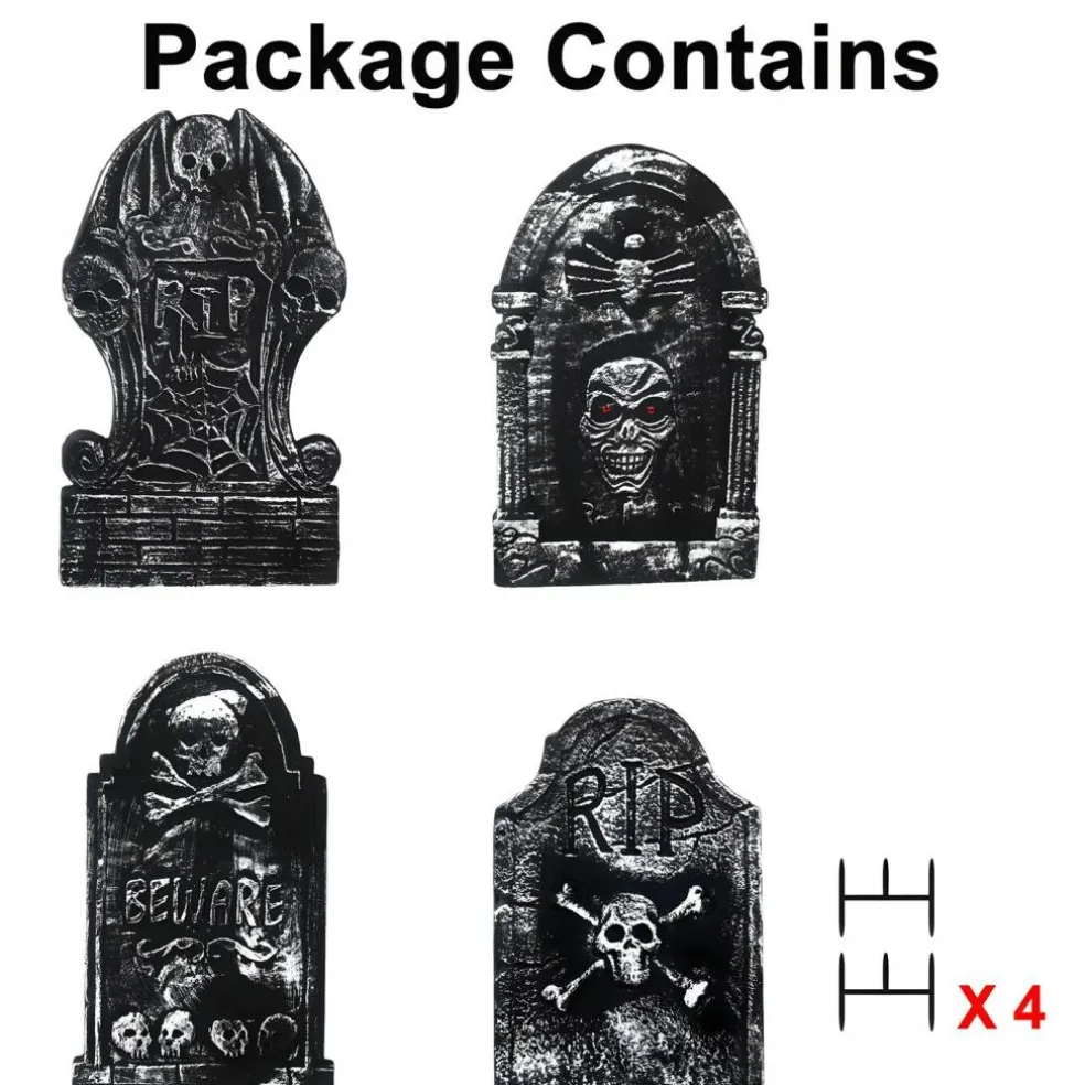 Kitcheniva Large Halloween 3D Foam Tombstones w/ Stakes Decor