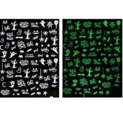 Kitcheniva Luminous 3D Nail Stickers Glow In Dark Design Decals