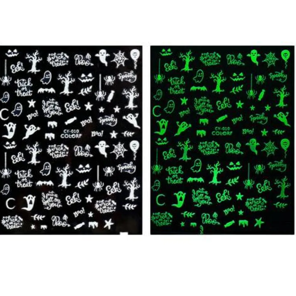 Kitcheniva Luminous 3D Nail Stickers Glow In Dark Design Decals