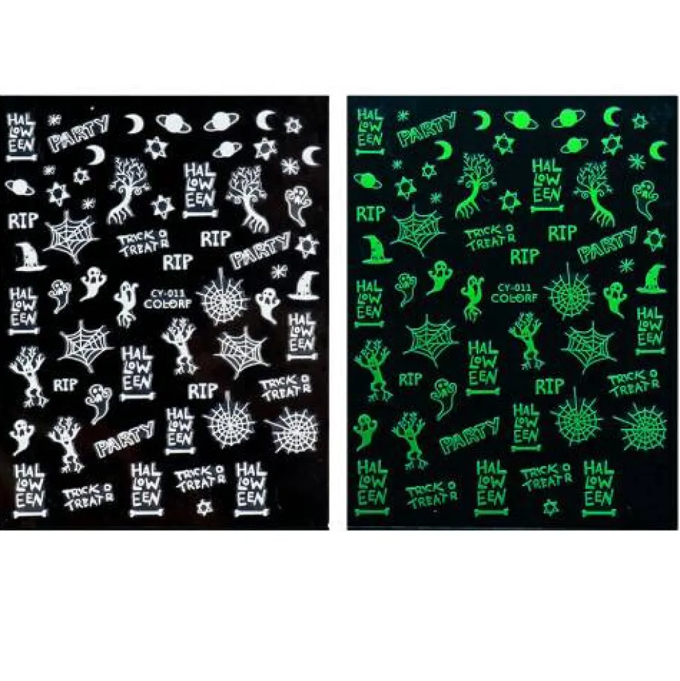 Kitcheniva Luminous 3D Nail Stickers Glow In Dark Design Decals