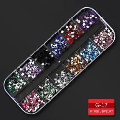 Kitcheniva Nail Glitter Flakes Sequins Rhinestones Pearl Nail Art Decorations