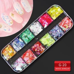 Kitcheniva Nail Glitter Flakes Sequins Rhinestones Pearl Nail Art Decorations