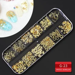 Kitcheniva Nail Glitter Flakes Sequins Rhinestones Pearl Nail Art Decorations