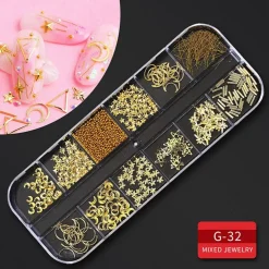Kitcheniva Nail Glitter Flakes Sequins Rhinestones Pearl Nail Art Decorations