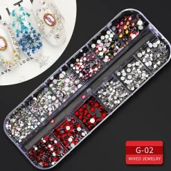 Kitcheniva Nail Glitter Flakes Sequins Rhinestones Pearl Nail Art Decorations