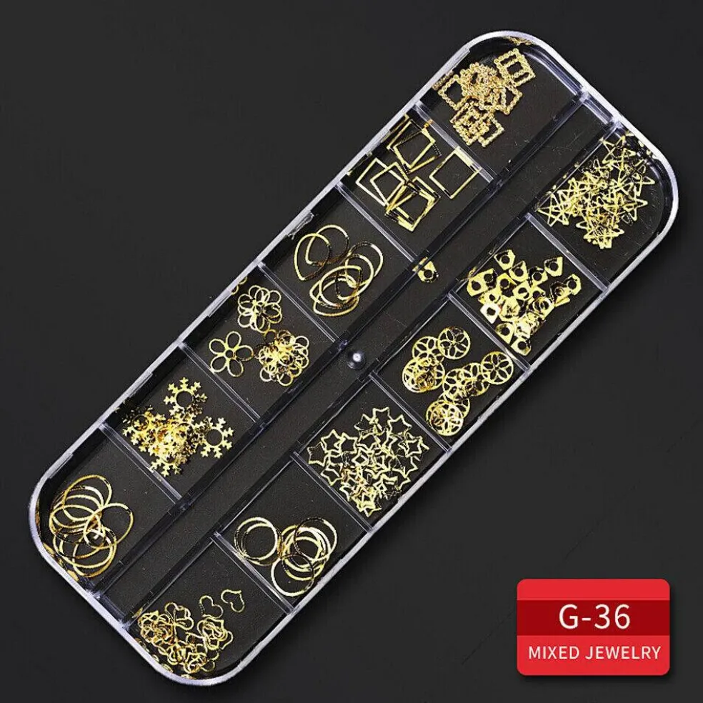 Kitcheniva Nail Glitter Flakes Sequins Rhinestones Pearl Nail Art Decorations