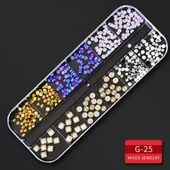 Kitcheniva Nail Glitter Flakes Sequins Rhinestones Pearl Nail Art Decorations
