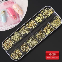 Kitcheniva Nail Glitter Flakes Sequins Rhinestones Pearl Nail Art Decorations