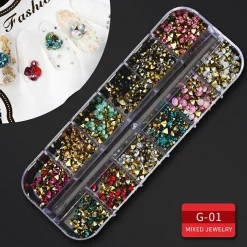 Kitcheniva Nail Glitter Flakes Sequins Rhinestones Pearl Nail Art Decorations
