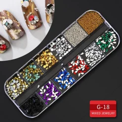 Kitcheniva Nail Glitter Flakes Sequins Rhinestones Pearl Nail Art Decorations