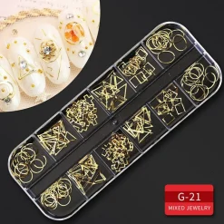 Kitcheniva Nail Glitter Flakes Sequins Rhinestones Pearl Nail Art Decorations
