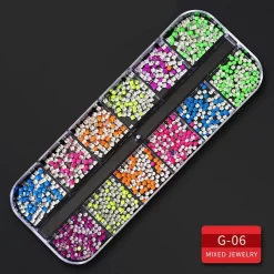 Kitcheniva Nail Glitter Flakes Sequins Rhinestones Pearl Nail Art Decorations