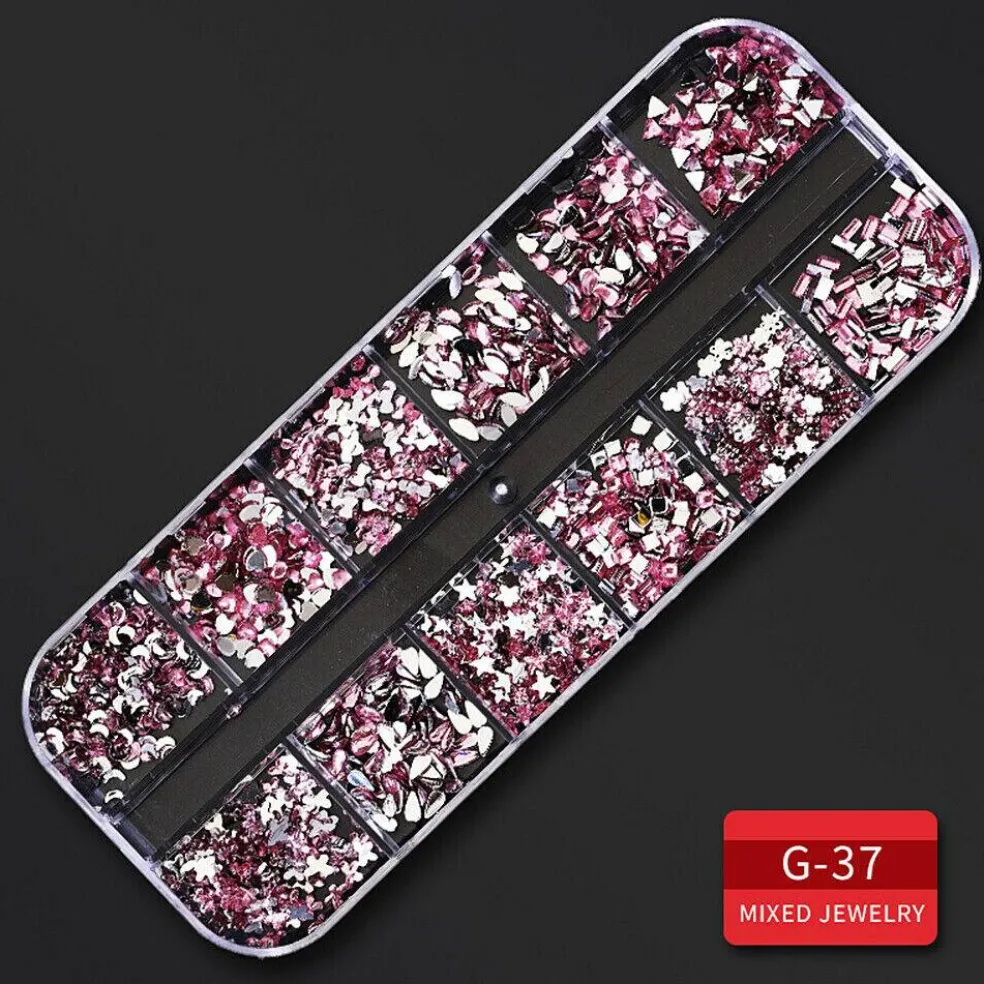 Kitcheniva Nail Glitter Flakes Sequins Rhinestones Pearl Nail Art Decorations