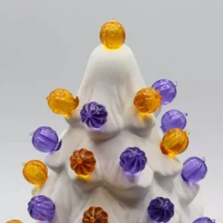 Kitcheniva Orange Jack O' Lantern Medium Ceramic Tree Lights 25 Pcs