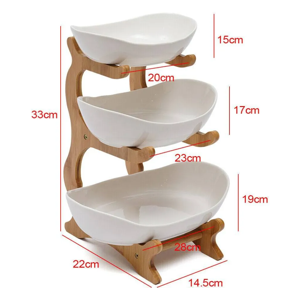 Kitcheniva 3 Tier Fruit Vegetables Bowl Holder Basket Stand Organizer