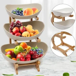 Kitcheniva 3 Tier Fruit Vegetables Bowl Holder Basket Stand Organizer