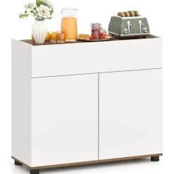 Kitchen Storage Cabinet with Spacious Drawer, Adjustable Shelves and Countertop, Sideboard Buffet Cabinet for Dining Room Living Room