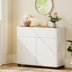Kitchen Storage Cabinet with Spacious Drawer, Adjustable Shelves and Countertop, Sideboard Buffet Cabinet for Dining Room Living Room